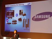 Tisková konference Samsung (na obrázku: vize propojeného domácího multimediálního systému)